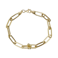 Золотой Браслет с куб.окс.циркония плетение Фантазийное (арт. 2010046ж)