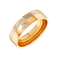 Золотое обручальное кольцо с куб.окс.циркония (арт. 4421745-2)