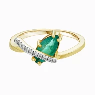 Золотое кольцо с бриллиантами с изумрудом (арт. 11167)