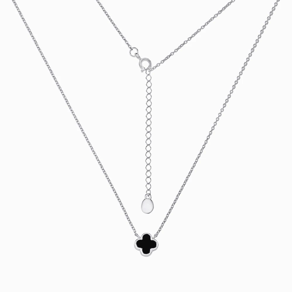 Серебряное колье с ониксом (арт. 1120)