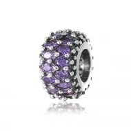 Серебряная бусина (Шарм) с фианитом (арт. П5ФА/749)