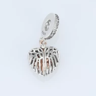 Серебряная бусина (Шарм) с фианитом/куб.цирконием (арт. 125657)