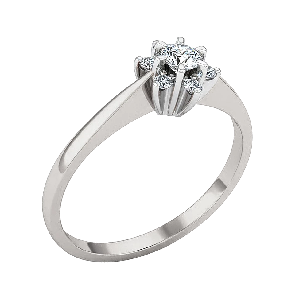 Каблучка з білого золота 585° з діамантом 0,24ct, арт. 701-191 (арт. 701-191^)