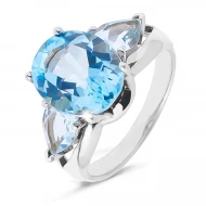 Серебряное кольцо с топазом sky blue (арт. 6-NR4196-ГТ)