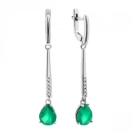 Срiбнi Сережки з агатом зеленим (арт. 2892/9p-GAG)
