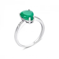 Серебряное кольцо с агатом зеленым (арт. 1304/1р-GAG)