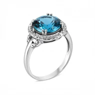 Срiбна Каблучка з кварцом london blue (арт. 1590/1р-QLB)