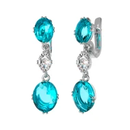 Срiбнi сережки-підвіски з кварцом london blue (арт. 2389/1р-QLB)