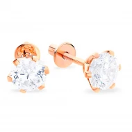 Золотi сережки-пусети з куб. окс. цирконію (арт. 110341)