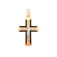 Золотой крестик с эмалью (арт. 505013ч)