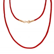 Золотой шнурок на шею с текстилем (арт. 950094)