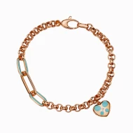 Золотой Браслет с эмалью плетение Якорное круглое (арт. 2010106*)