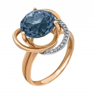 Золотое кольцо с топазом london blue (арт. 1190433101)