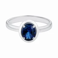 Серебряное Кольцо с сапфиром синим гидротермальным (арт. 1737/1p-HSPH)