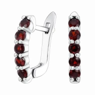 Серебряные Серьги с гранатом (арт. 2523/1p-GARN)