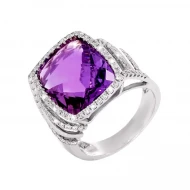 Золотое кольцо с бриллиантами с аметистом (арт. RG-30477-12.200-2757)