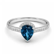 Серебряное Кольцо с кварцем london blue (арт. 1915/1p-QLB)