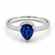 Серебряное Кольцо с сапфиром синим гидротермальным (арт. 1915/1p-HSPH)