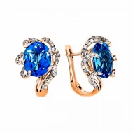 Золотi сережки з діамантами з топазом swiss blue (арт. RG-31621-12.200-1722)
