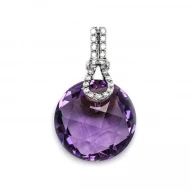 Золота підвіска з діамантами з аметистом (арт. RG-31631-12.200-851)