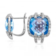 Золотые серьги с бриллиантами с топазом swiss blue (арт. RG-31718-12.200-1675)