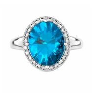 Срiбна Каблучка з кварцом london blue (арт. 1505/1р-QLB)