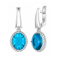 Срiбнi сережки-підвіски з кварцом london blue (арт. 2080/1р-QLB)