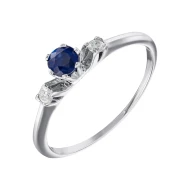 Золота каблучка з діамантами з сапфіром (арт. 5160-1б.сапф.)