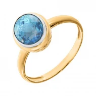 Золотое кольцо с топазом swiss blue (арт. 1191333101)