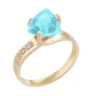 Золота Каблучка з топазом swiss blue (арт. 1190610101)