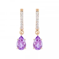 Золотi Сережки з аметистом (арт. 113-1333)