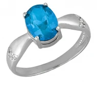 Золотое кольцо с топазом london blue (арт. 1190717102)