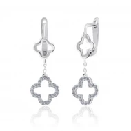 Серебряные Серьги с фианитом (арт. СК2Ф/1013)