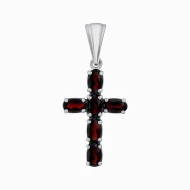 Серебряный крестик с гранатом (арт. 3574p-GAR)