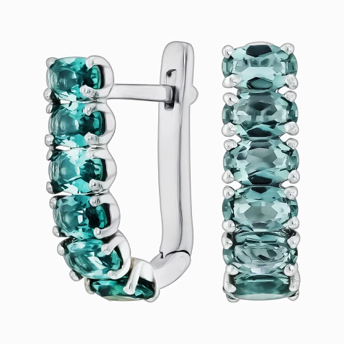 Срiбнi Сережки з кварцом зеленим (арт. 2483/1р-QGR)