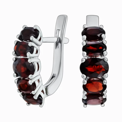 Серебряные Серьги с гранатом (арт. 2515/1р-GARN)