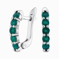 Серебряные Серьги с агатом (арт. 2523/1p-GRAG)