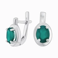 Серебряные Серьги с агатом (арт. 2543/1р-GRAG)