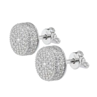 Серебряные серьги-пусети с фианитом (арт. 20738)