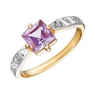 Золотое Кольцо с аметистом (арт. КБ302)