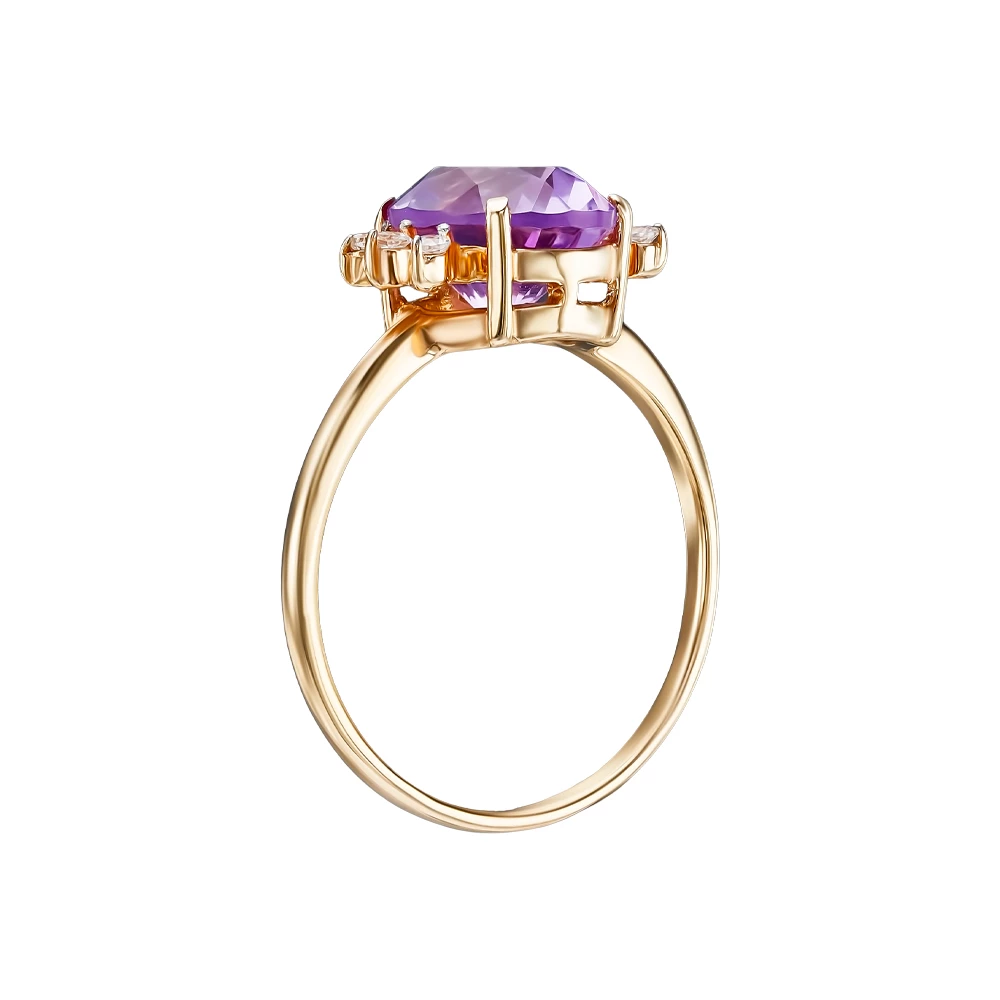 Золота Каблучка з аметистом (арт. КБ339)
