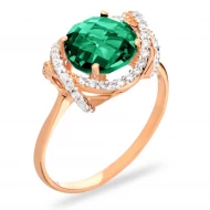 Золотое Кольцо с кварцем зеленым (арт. 140578Пз)