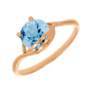 Золотое кольцо с топазом swiss blue (арт. 02-0011)