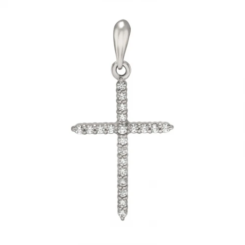 Золотой крестик с фианитом (арт. 260031В)