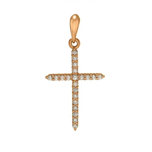 Золотий хрестик з фіанітом (арт. 260031)