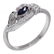 Золота каблучка з діамантами з сапфіром (арт. А0072W-336)