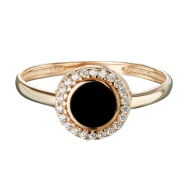 Золотое кольцо с фианитом (арт. 380674Е)
