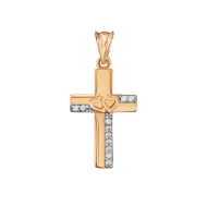 Золотой крестик с фианитом (арт. 580103)