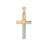 Золотой крестик с фианитом (арт. 580105)