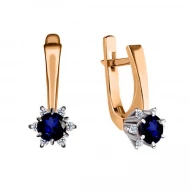 Золотi сережки з діамантами з сапфіром (арт. 702-191с)